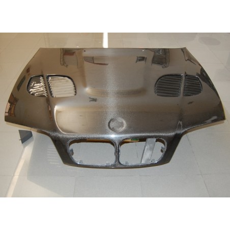 Capot Carbone BMW E46 '02-06 4P. Look M3 GTR C/T