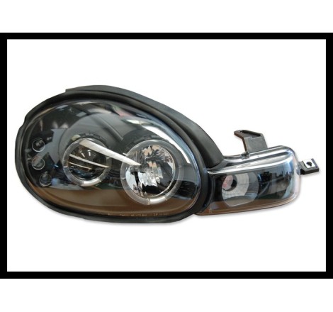 Faros Delanteros Ojos De Angel Chrysler  Neon '00 Black