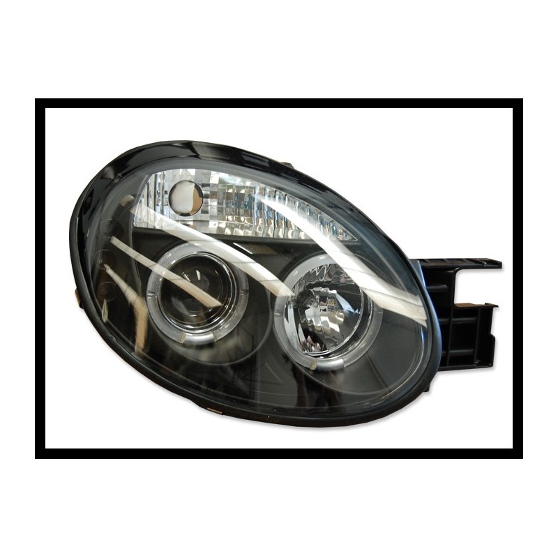 Set Of Headlamps Angel Eyes Chrysler Neon 2005, 3 Doors, Black