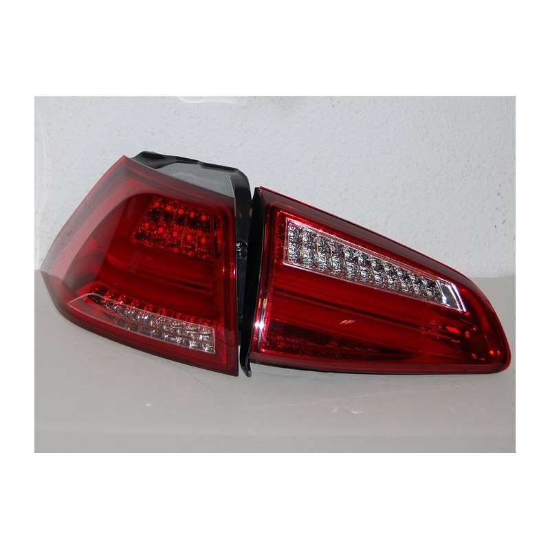 Set Of Rear Tail Lights Volkswagen Golf 7 2013 Led Red Cardna