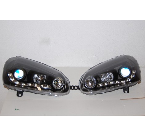 Faros Delanteros Luz De Dia Volkswagen Golf 5 Black