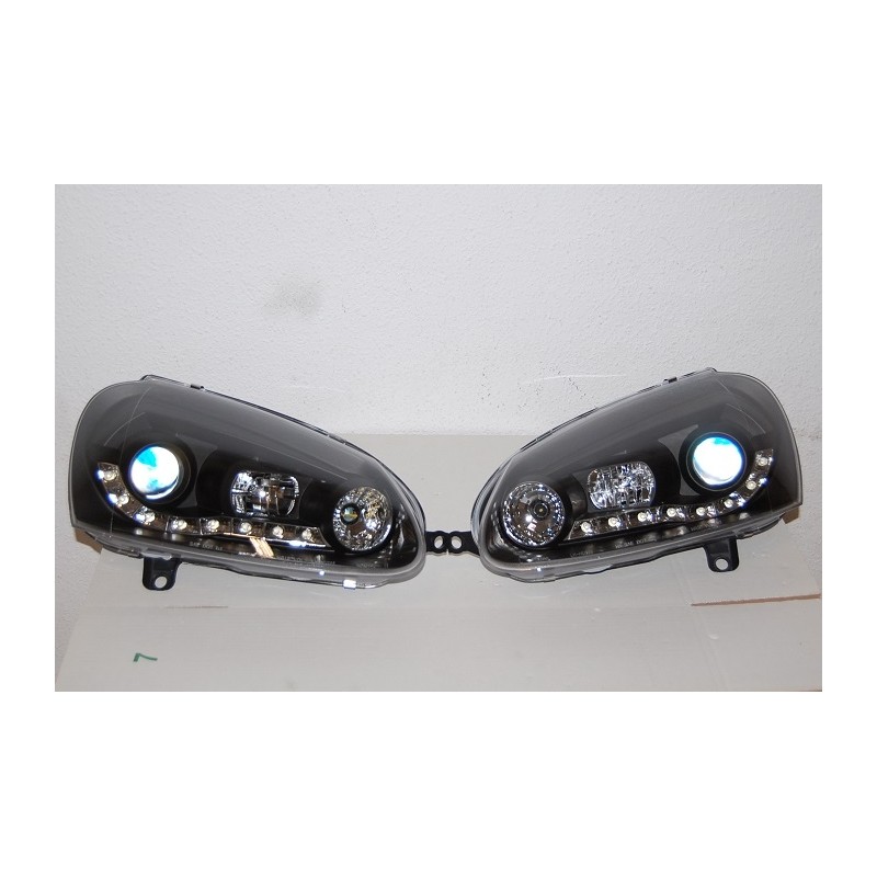 Faros Delanteros Luz De Dia Volkswagen Golf 5 Black