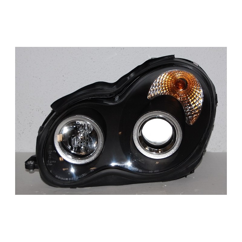 Fanali Anteriori Angel Eyes Mercedes W203 2001-2007 Black