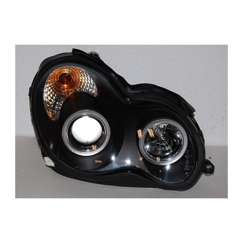 Fanali Anteriori Angel Eyes Mercedes W203 2001-2007 Black