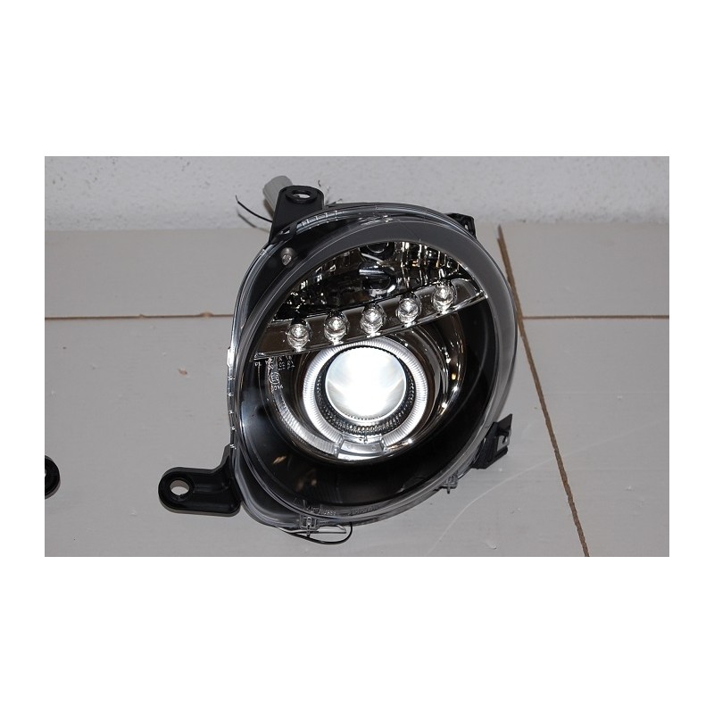 FAROS DELANTEROS FIAT 500 LUZ DIA BLACK