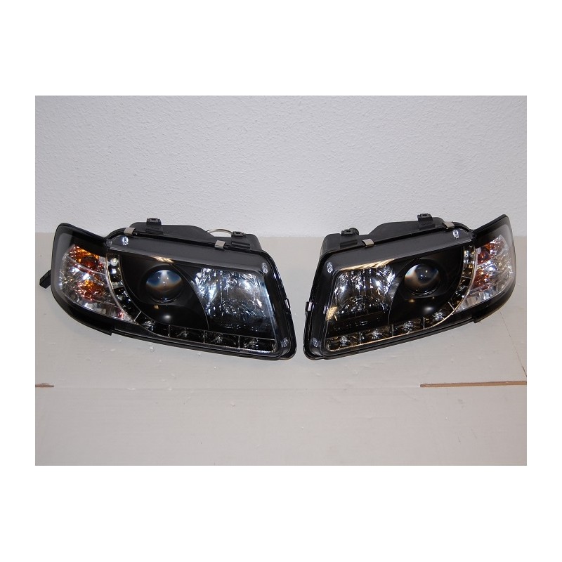 Faros Delanteros Luz De Dia Audi A3 '96-02 Mod.II Black