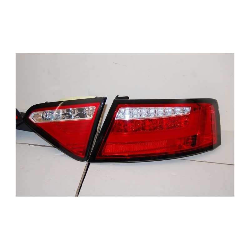 Set Of Rear Tail Lights Audi A5 2-4D 07-09 Led Red Cardna Flashing Led