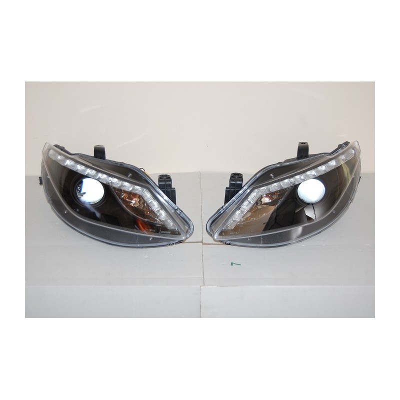 Faros Delanteros Seat Ibiza 09 Luz Dia Black Interm. Led